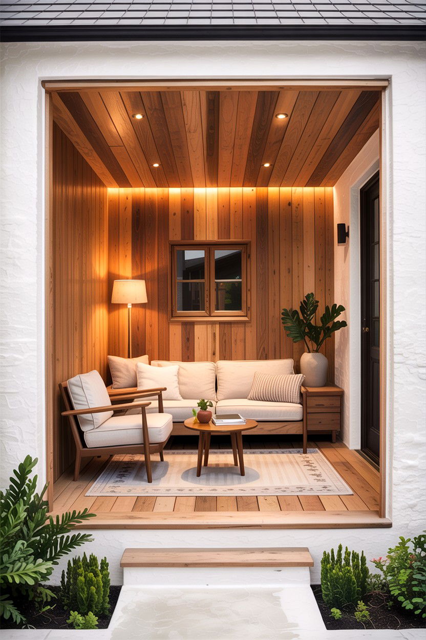 Wood Paneled Cove - 30 living room cove ceiling ideas