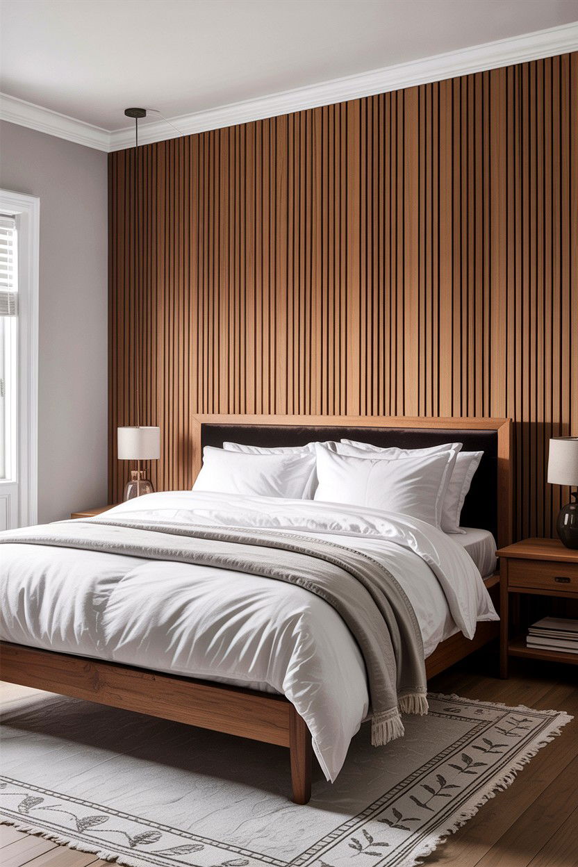 Wood Slat Wall - 30 bedroom accent walls