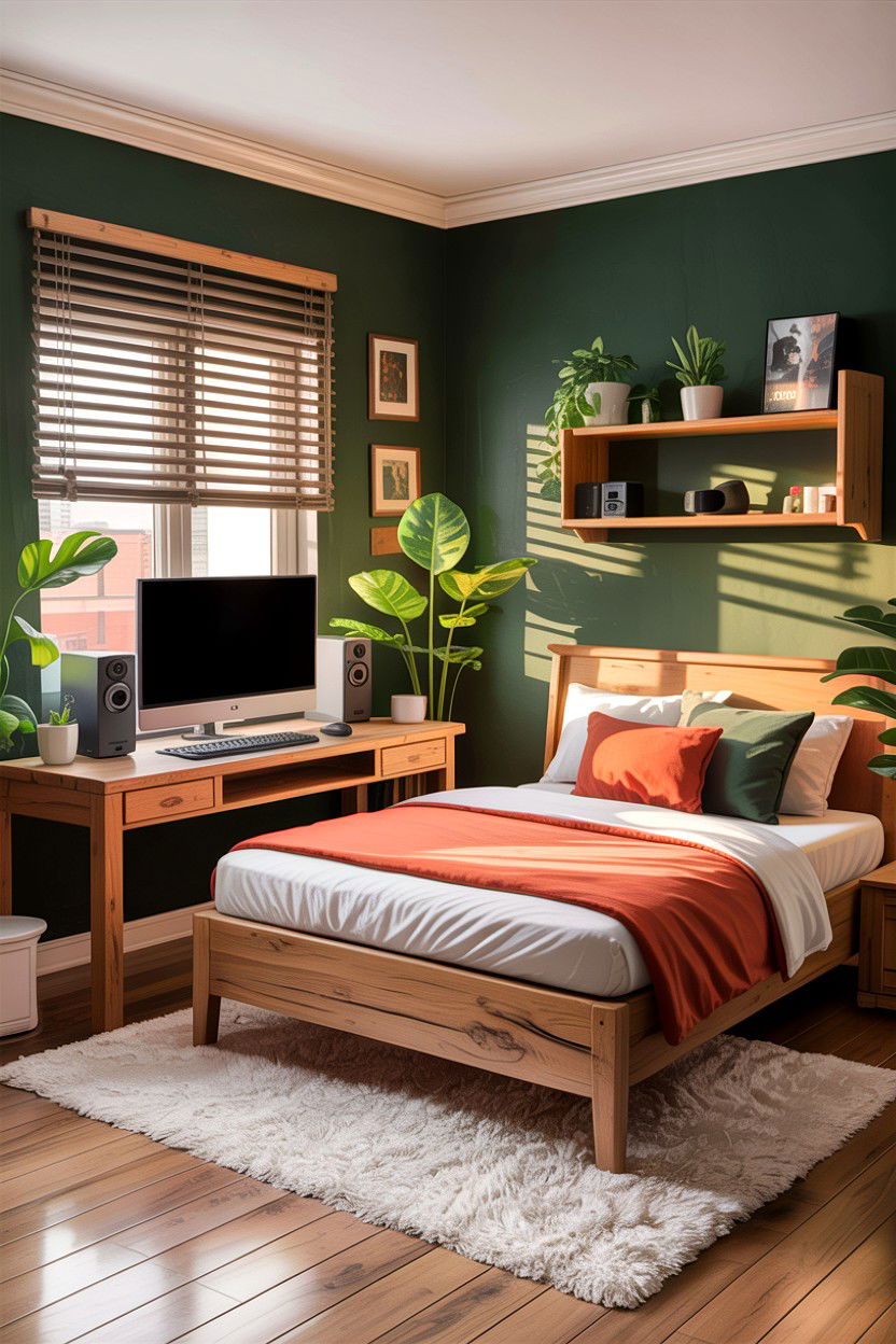 Wood Texture Gaming Bedroom - 30 gaming bedroom ideas