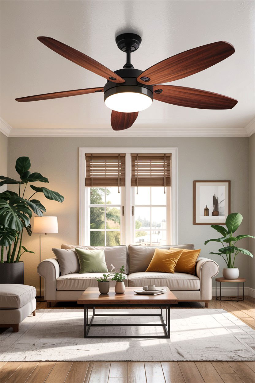 Wood blade ceiling fan - 30 living room fans