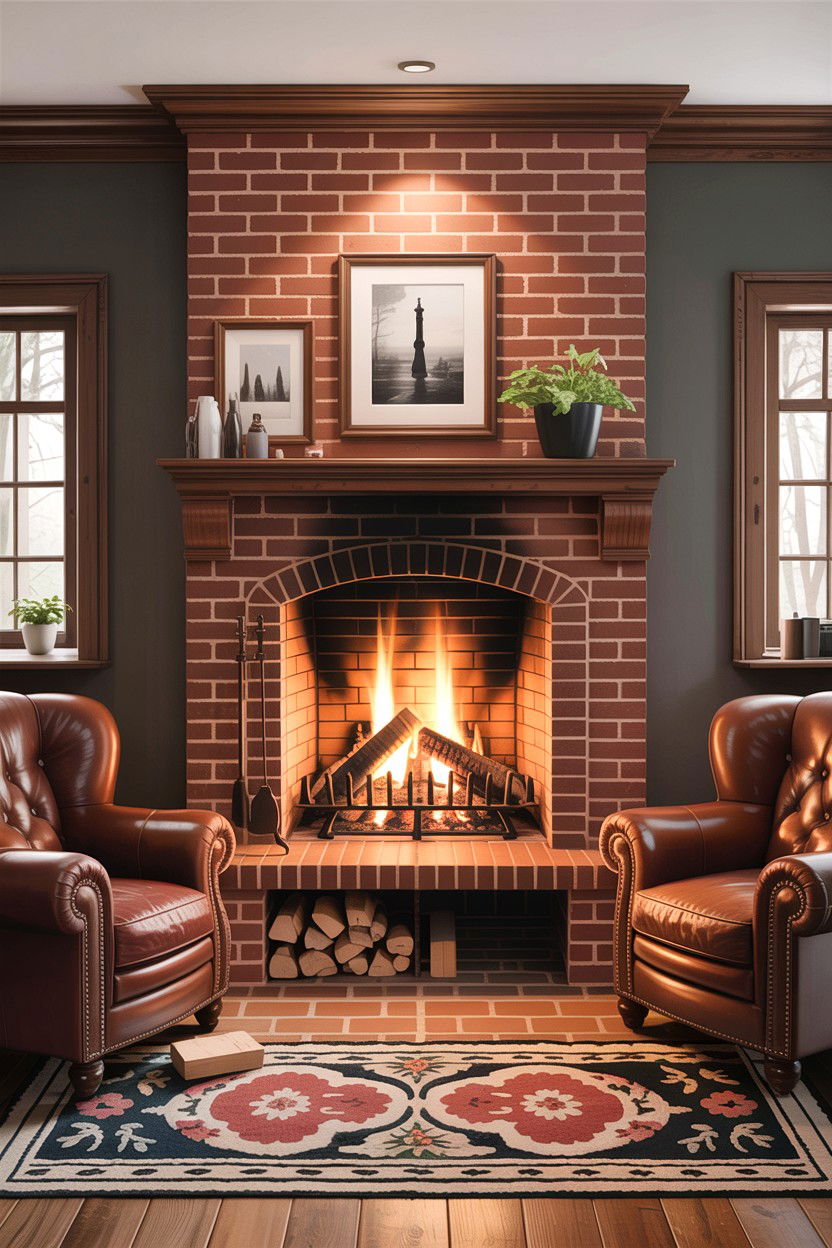 Wood burning fireplace - 30 living room fireplace ideas