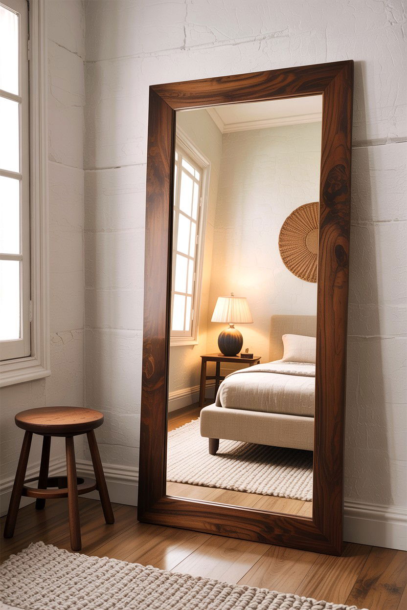 Wood floor mirror - 30 bedroom floor mirrors