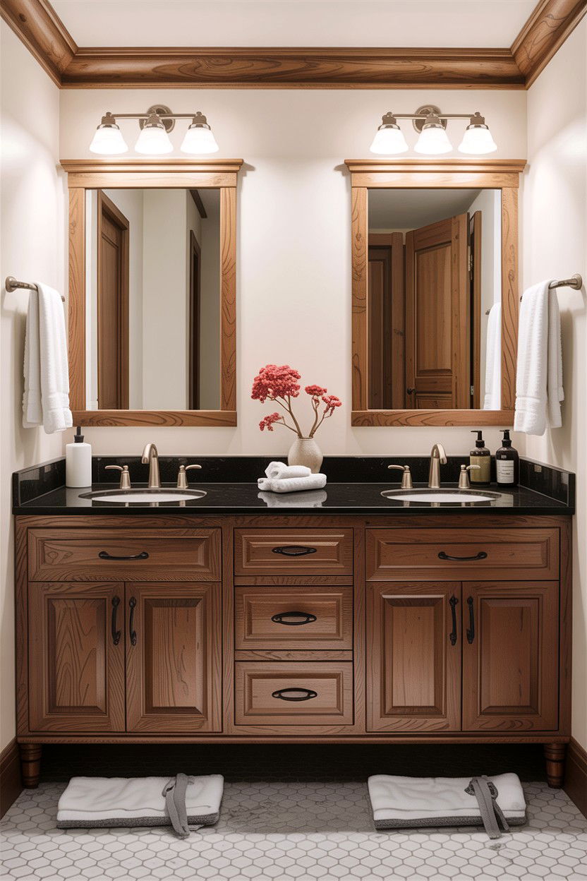 Wood grain vanity - 30 Jack and Jill bathroom ideas