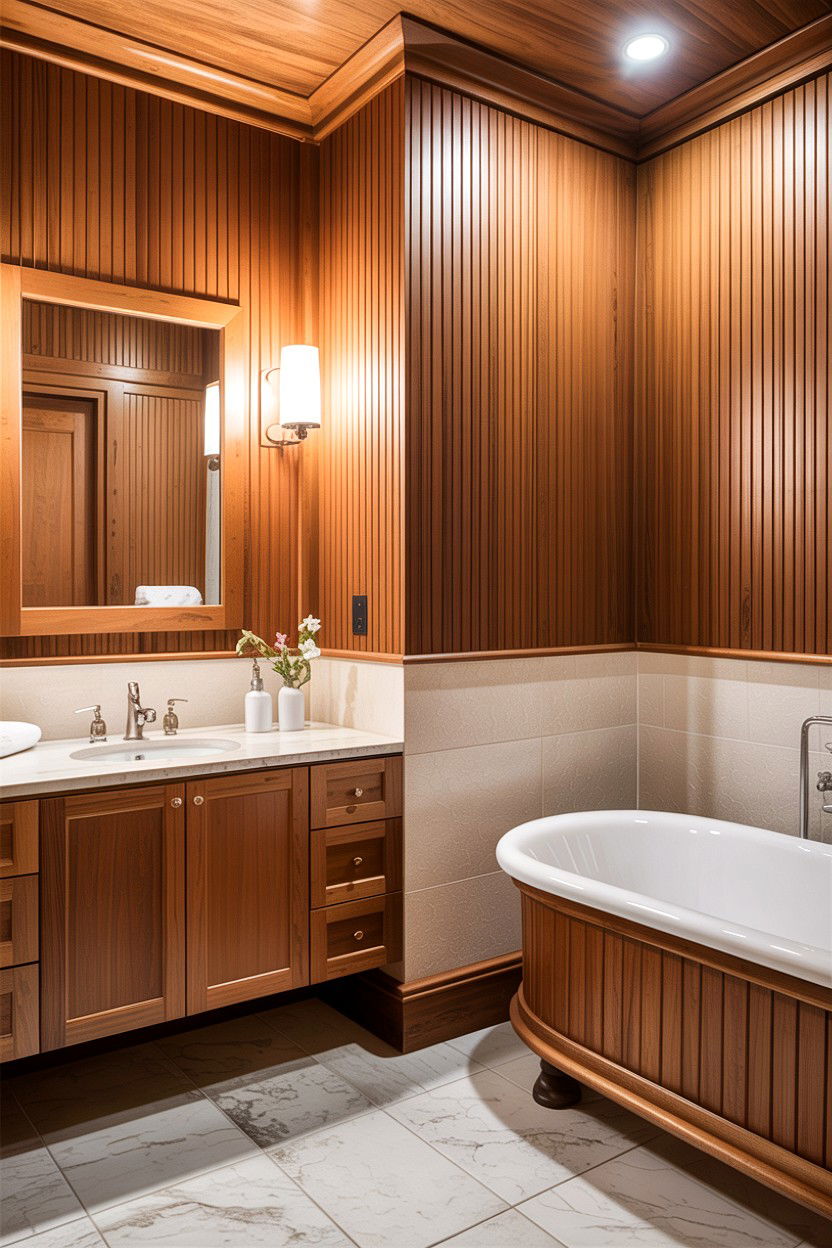 Wood paneled bathroom - 30 architect designed bathroom ideas