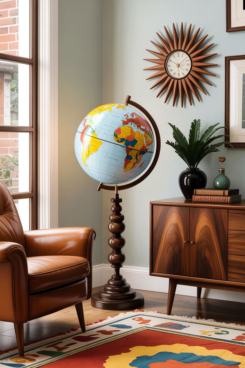 Wood pedestal globe - 30 living room globes