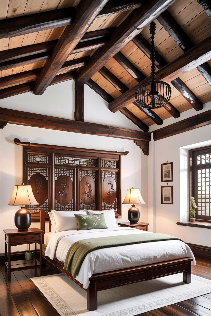 Wooden Ceiling Beam Bedroom - 30 Chinese bedroom ideas