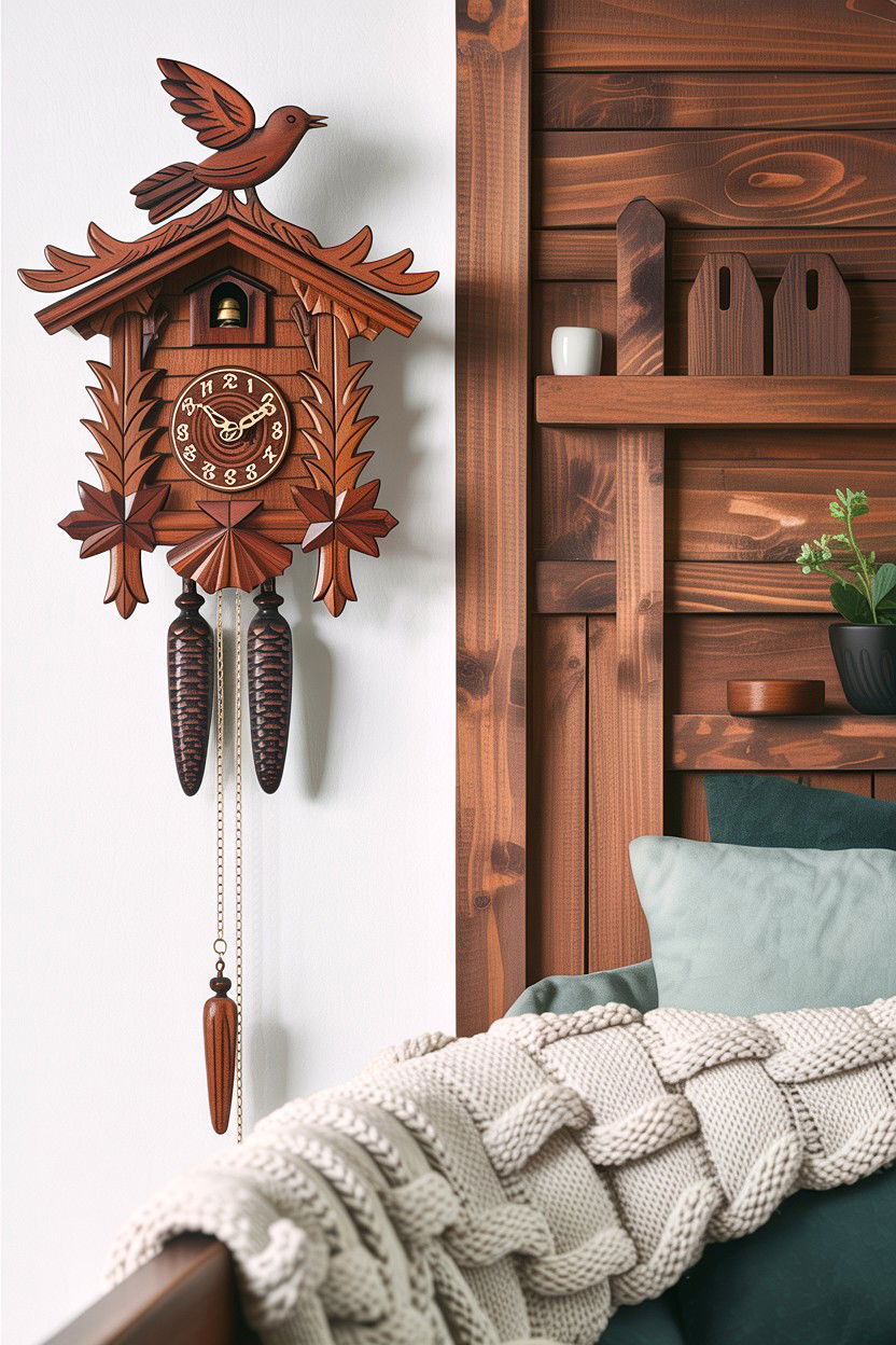 Wooden Cuckoo Clock - 30 bedroom vintage clocks