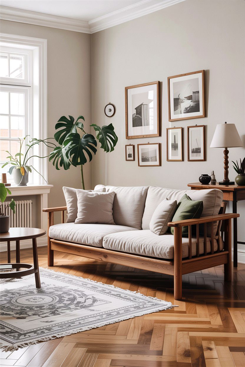 Wooden Frame Sofa - 30 living room couch ideas