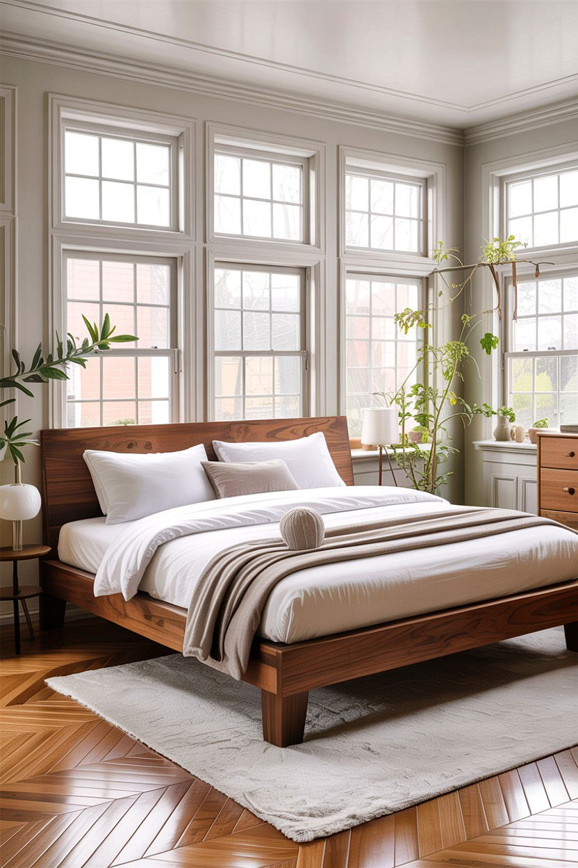 Wooden Platform Bed Frame - 30 bedroom bed ideas