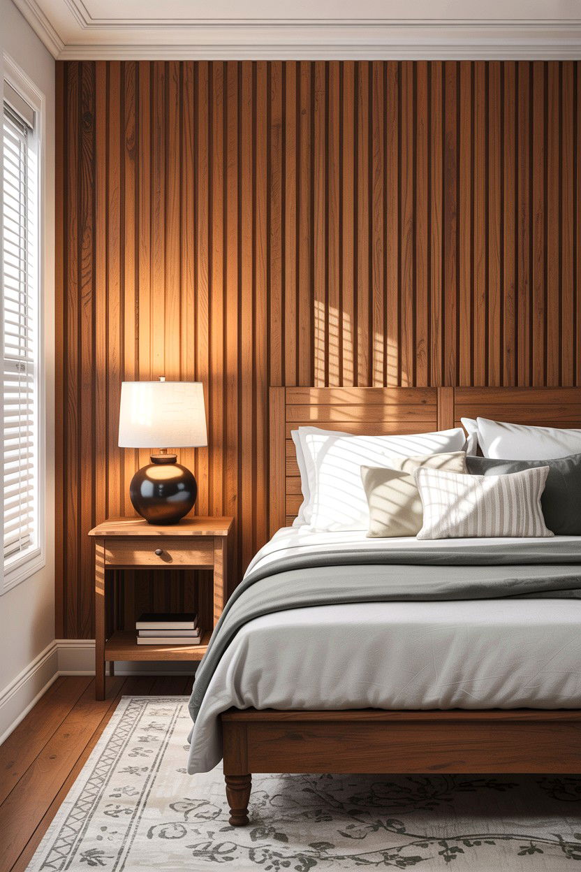Wooden Slat Wall - 30 dust-free bedroom ideas