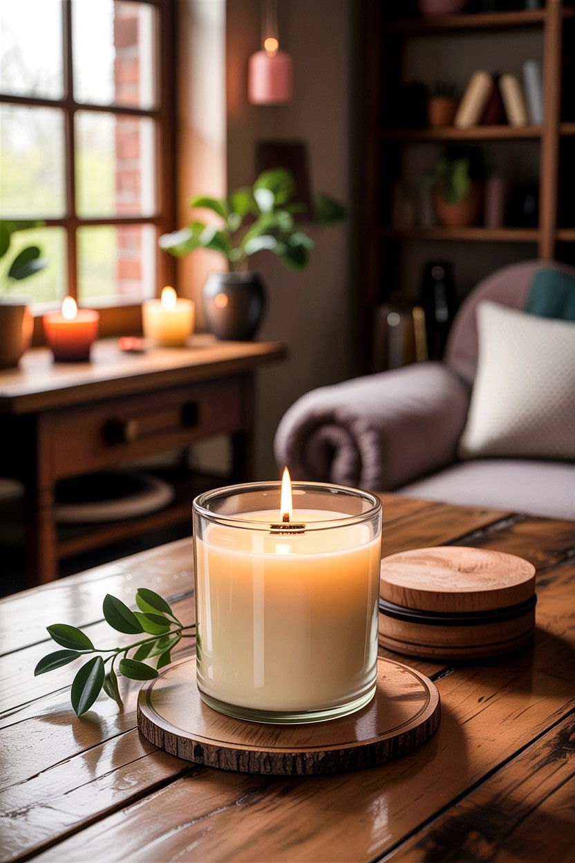Wooden Wick Soy Candle - 30 bedroom candle ideas