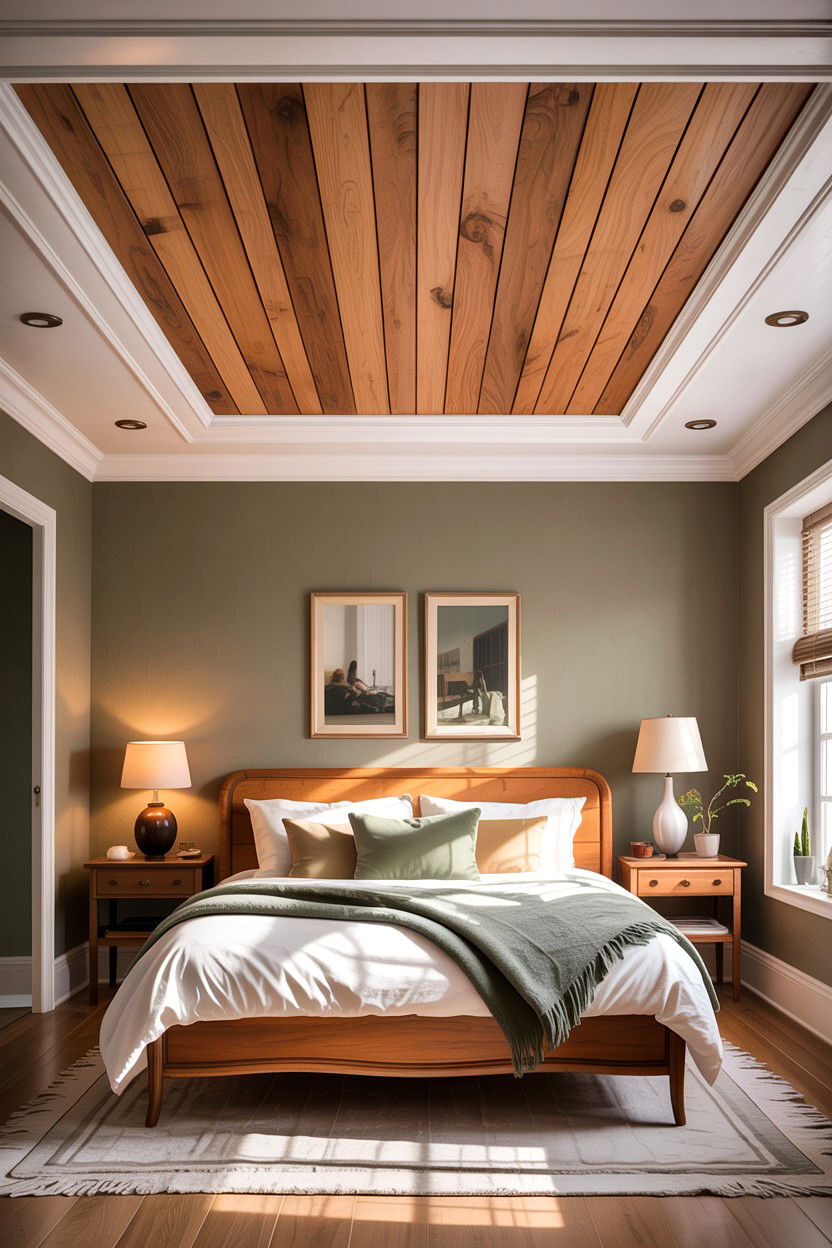 Wooden ceiling panel - 30 bedroom false ceiling designs
