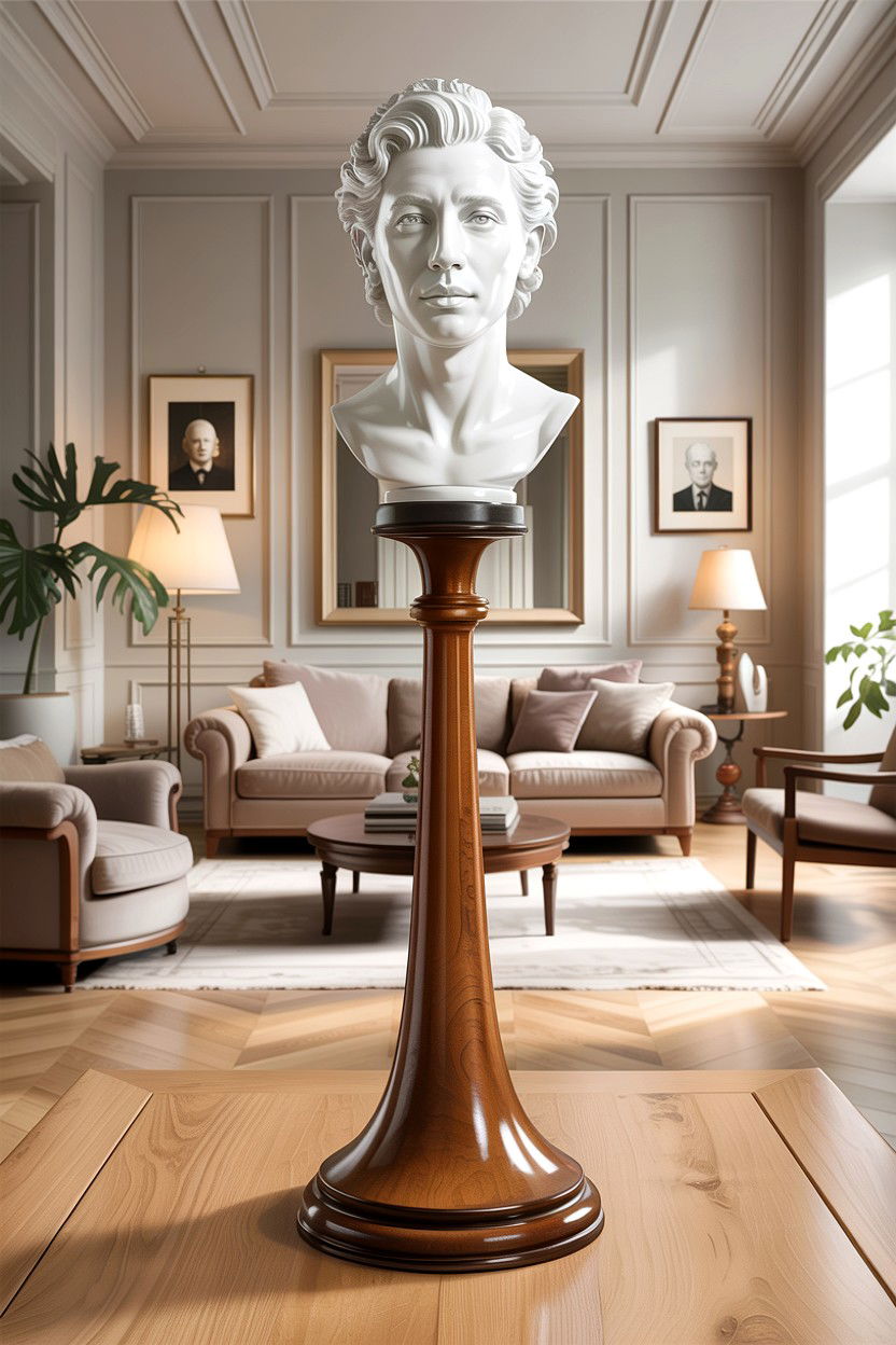 Wooden pedestal stand - 30 handcrafted living room ideas
