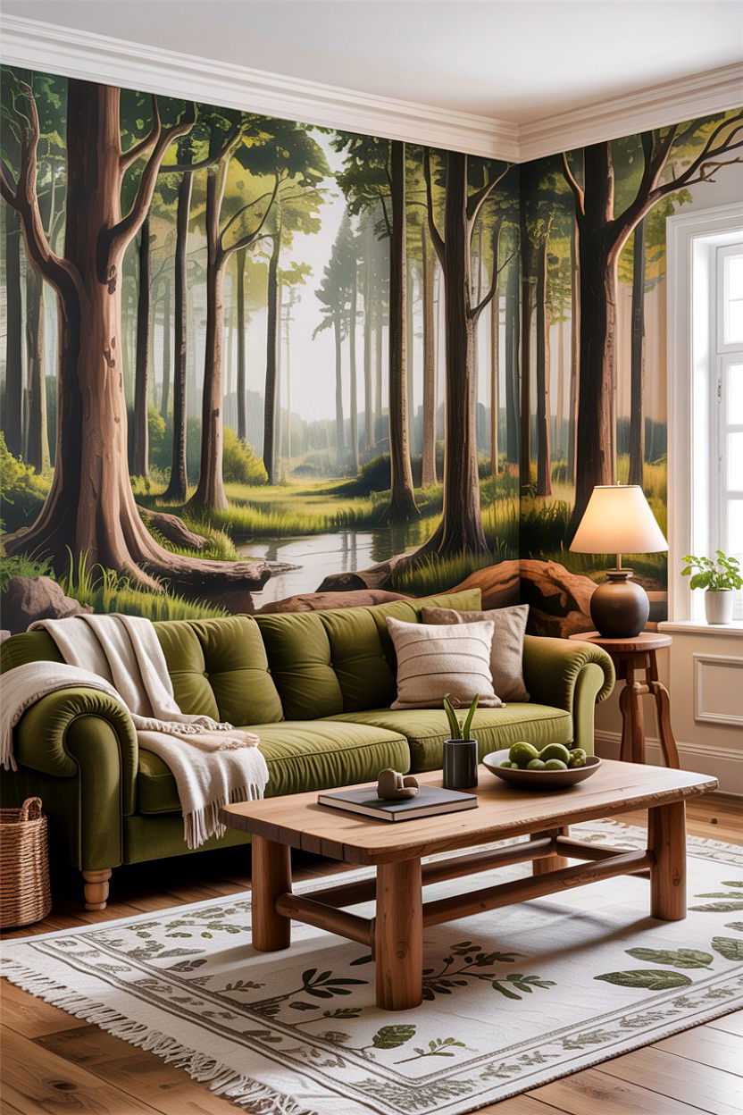 Woodland living room - 30 forest living room ideas