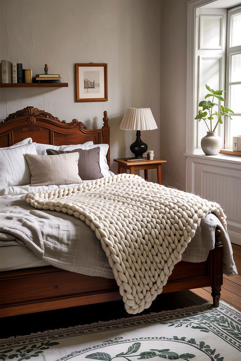 Wool Throw Blanket - 30 Finnish bedroom ideas