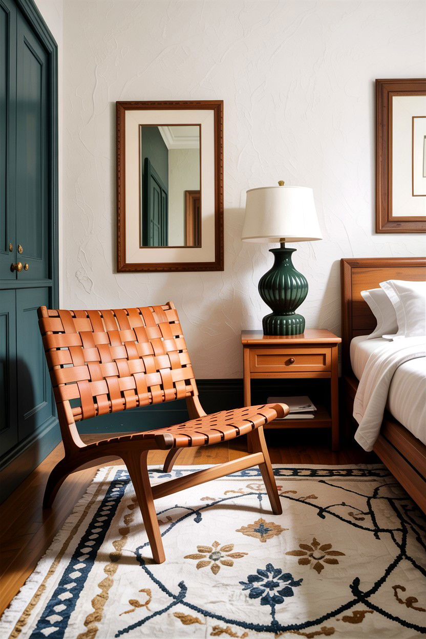 Woven Leather Chair - 30 bedroom chairs