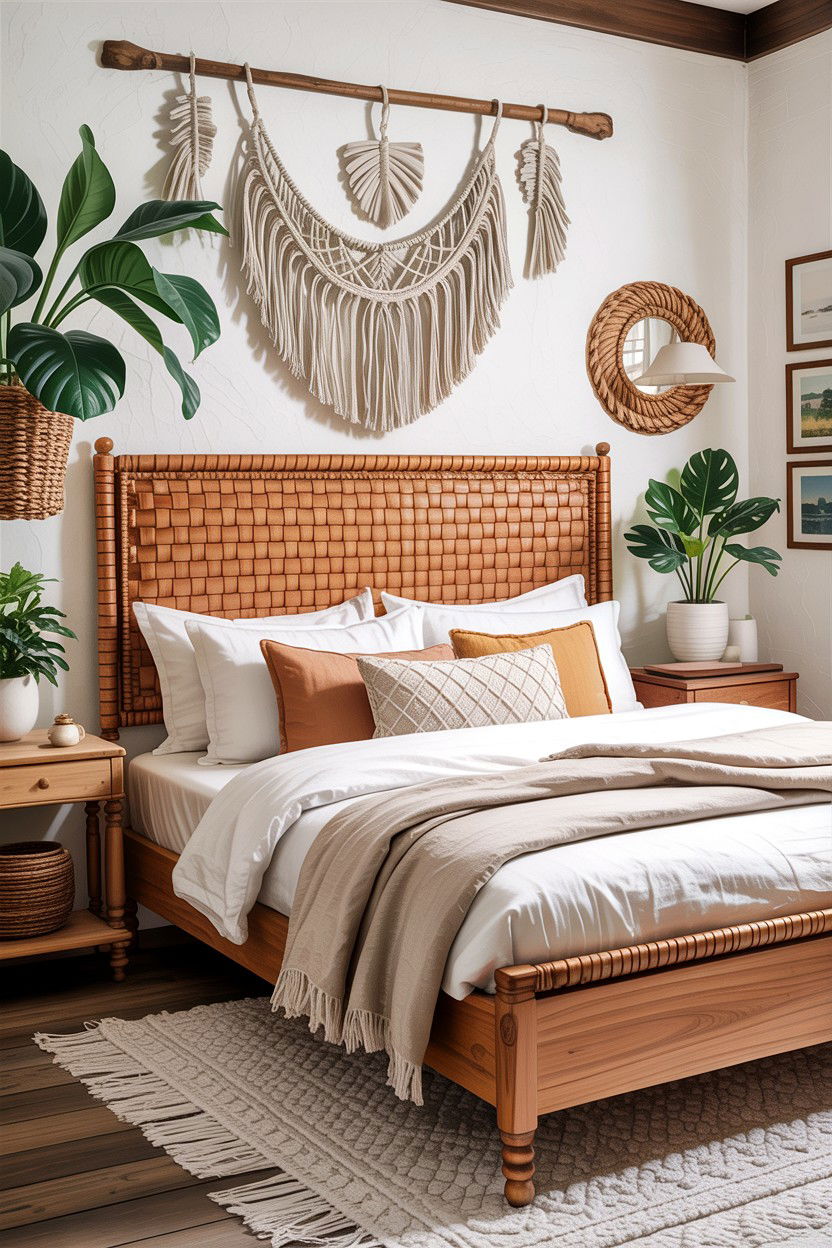 Woven Leather Headboard - 30 bedroom leather headboards