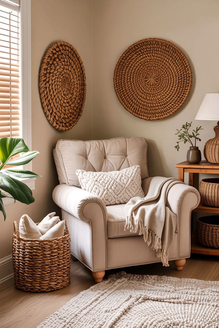 Woven Seagrass Baskets - 30 bedroom storage containers