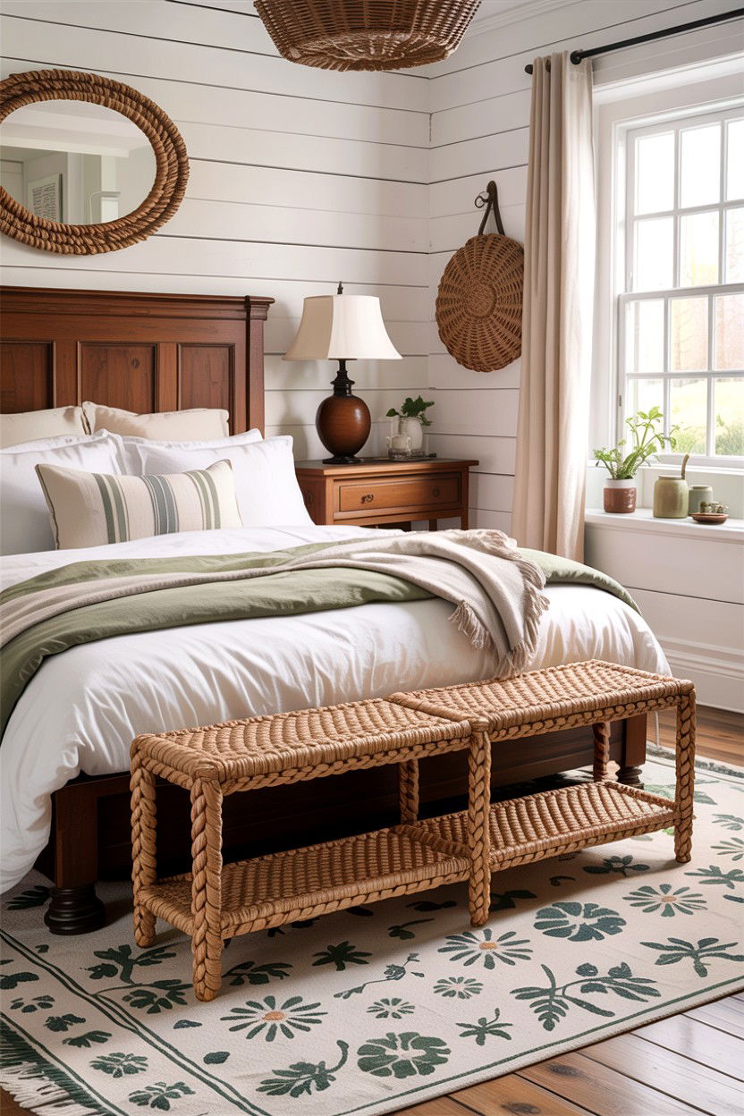 Woven Seagrass Bench - 30 bedroom ottomans