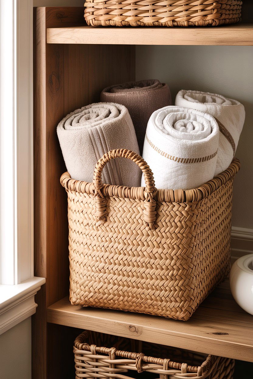 Woven Storage Basket - 30 guest bathroom essentials