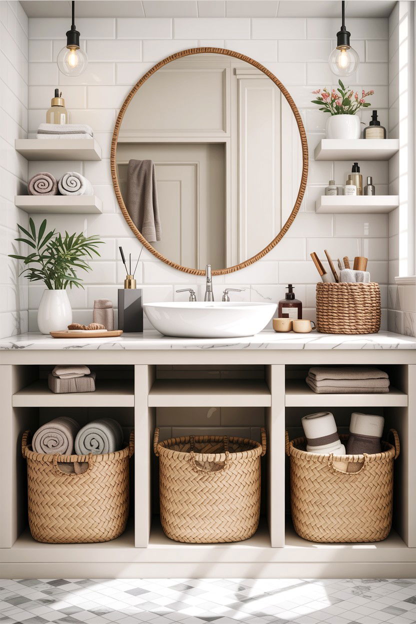 Woven Storage Baskets - 30 bathroom accessories ideas