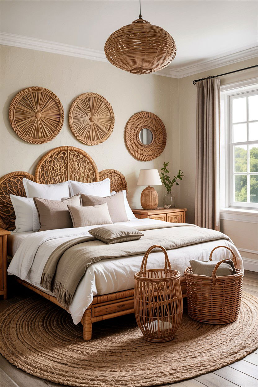 Woven Texture Bedroom - 30 cozy bedroom ideas