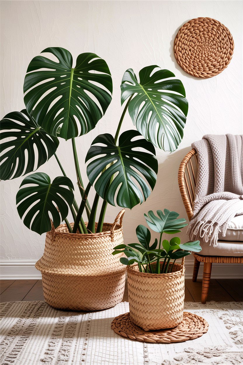 Woven baskets for plants - 30 bedroom planters