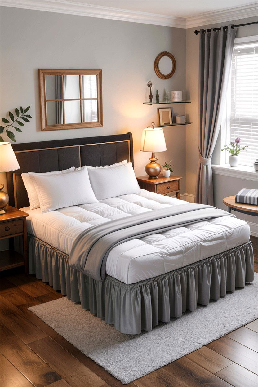 Wrap Around Elastic Bed Skirt - 30 bedroom dust ruffles