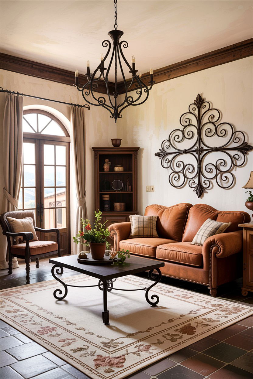 Wrought Iron Accent Living Room - 30 living room Tuscan furniture ideas