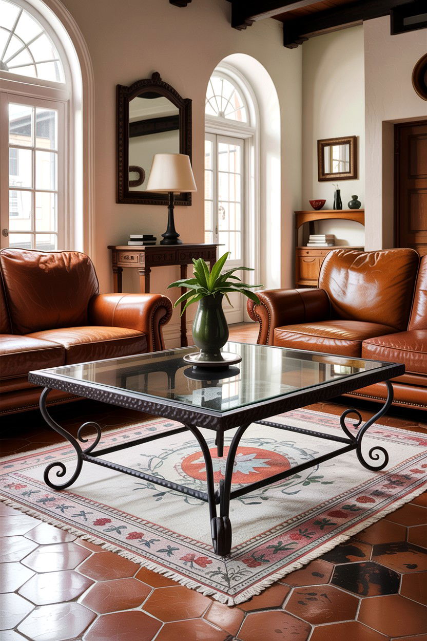 Wrought Iron Coffee Table - 30 living room Santa Fe furniture ideas