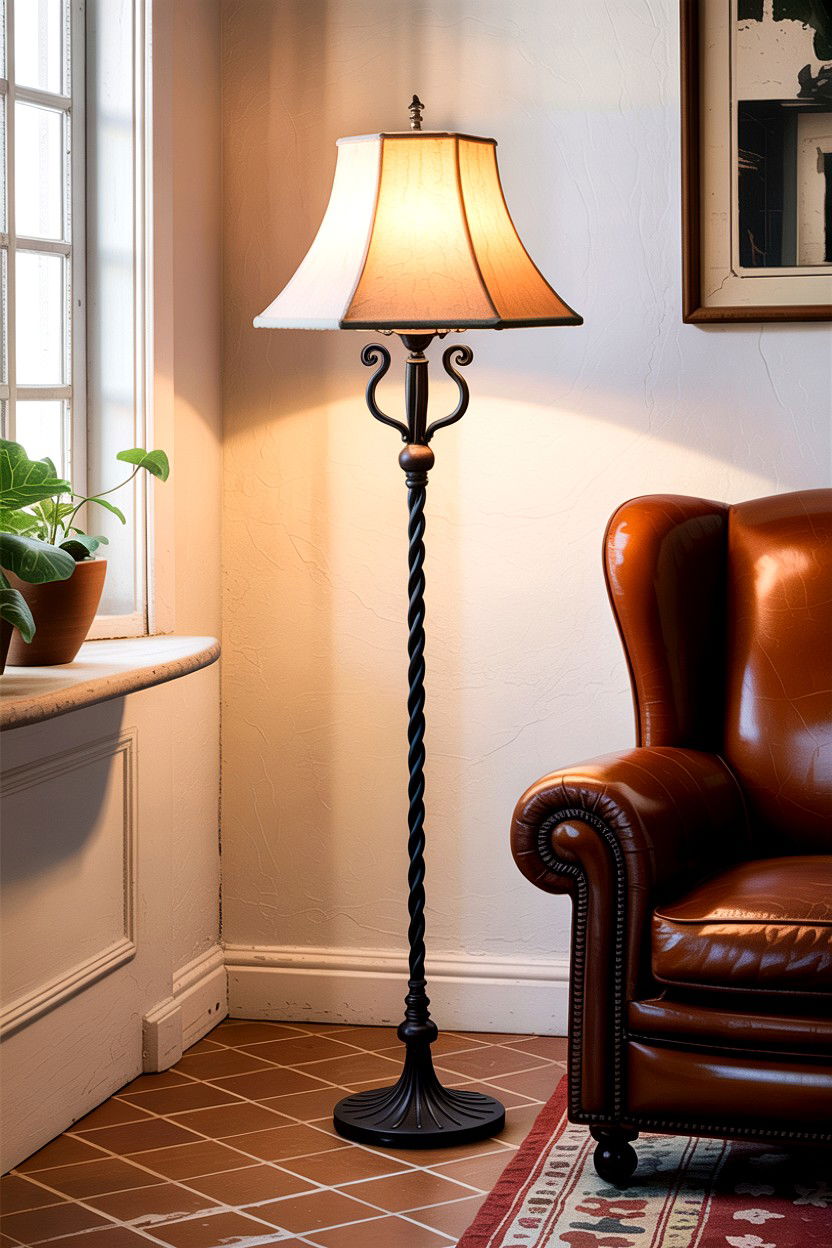 Wrought Iron Floor Lamp - 30 living room Santa Fe furniture ideas