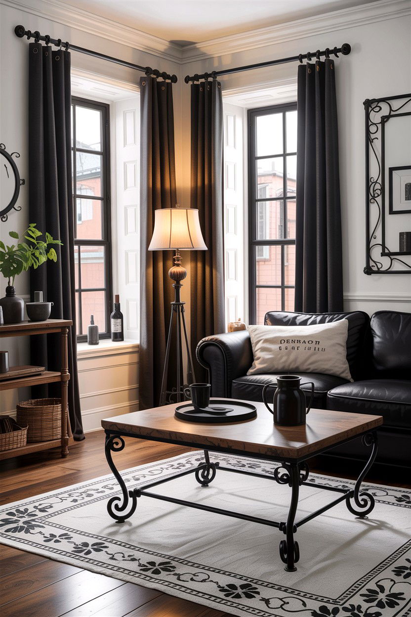 Wrought Iron - 30 rustic white living room ideas