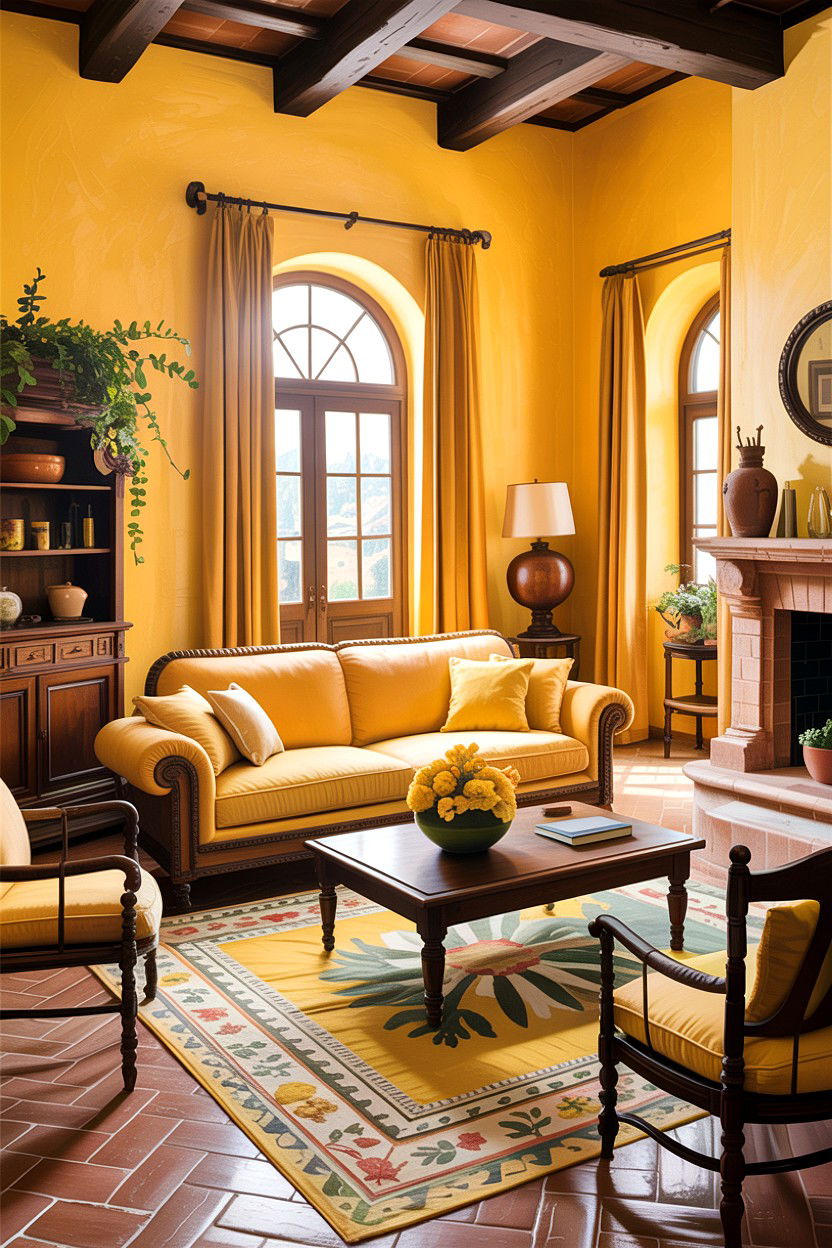 Yellow Tuscan Living Room - 30 living room Tuscan furniture ideas