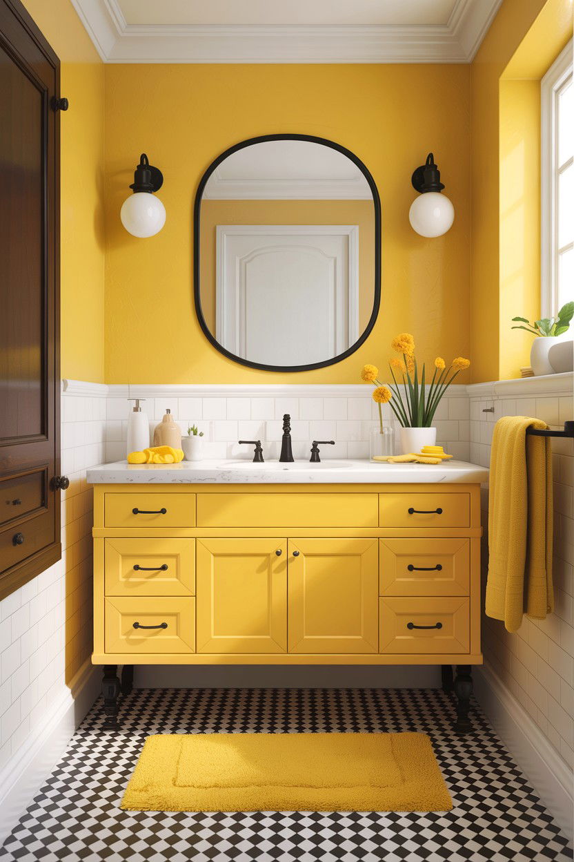 Yellow bathroom - 30 children's bathroom ideas