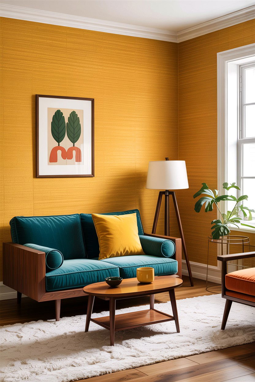 Yellow grasscloth wallpaper - 30 living room grasscloth wallpapers