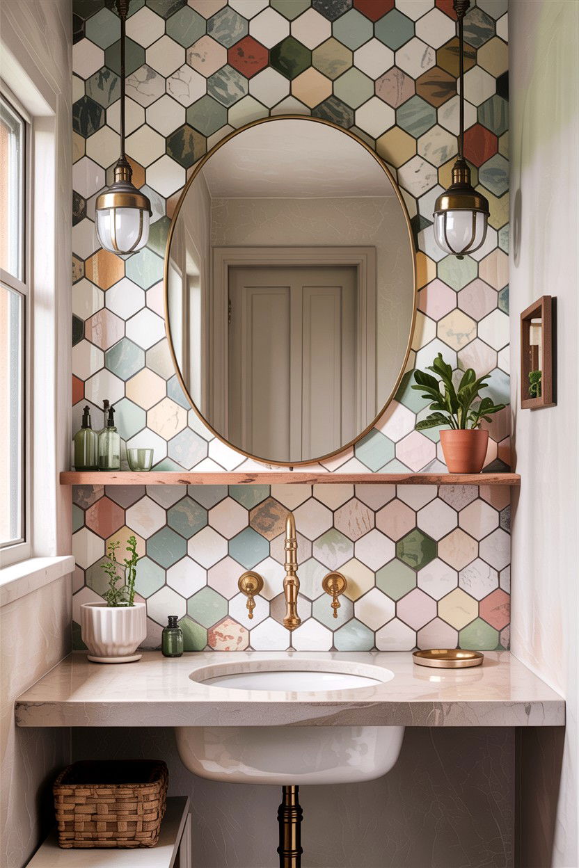 Zellige Tile Backsplash - 30 custom home bathroom ideas