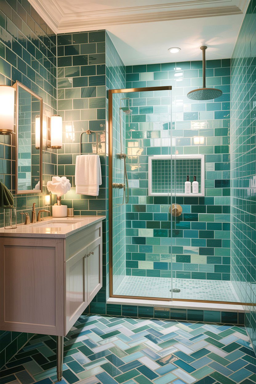 Zellige Tile Bathroom - 30 guest bathroom ideas