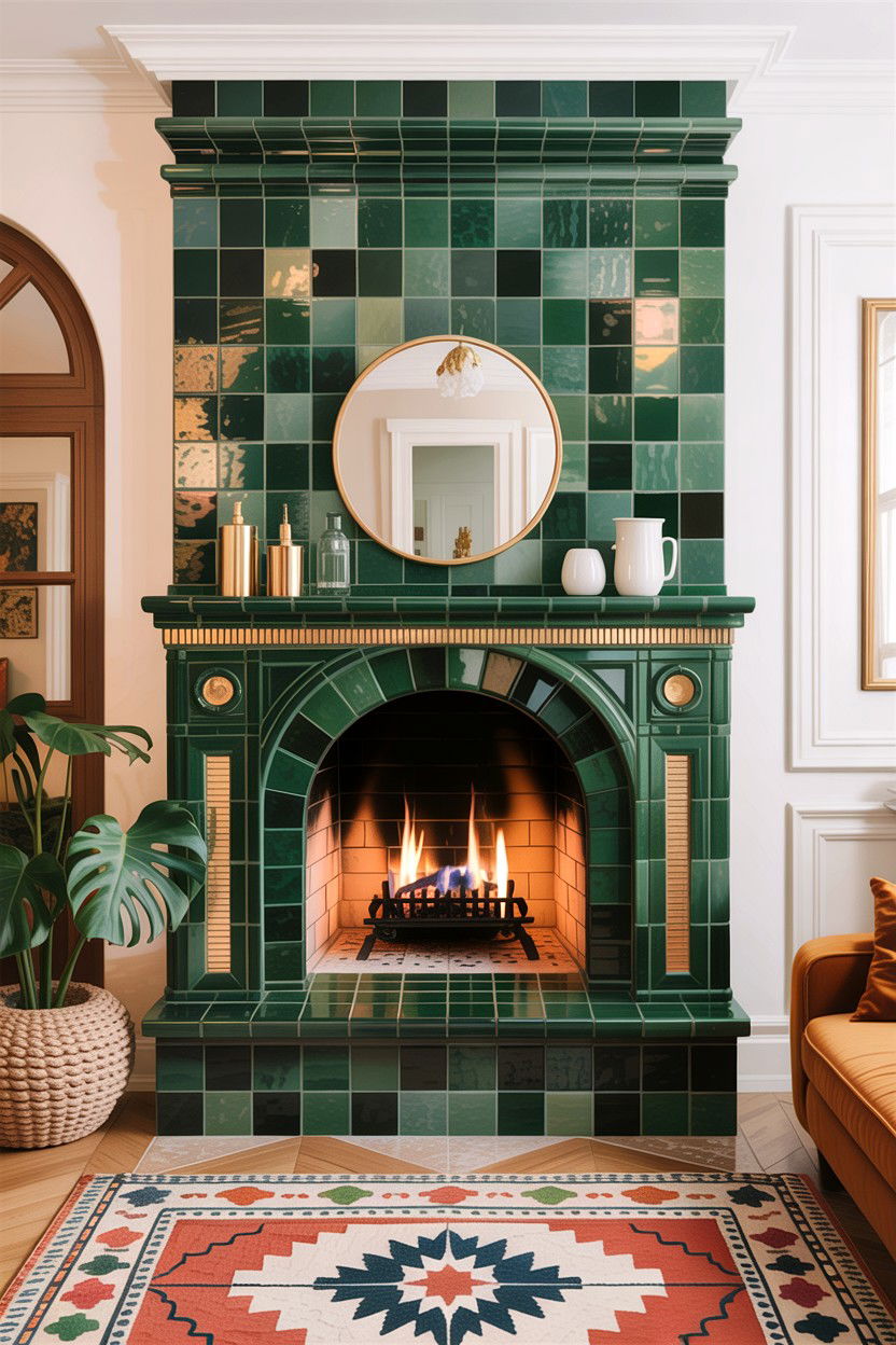 Zellige Tile Fireplace - 30 living room fireplace surround ideas