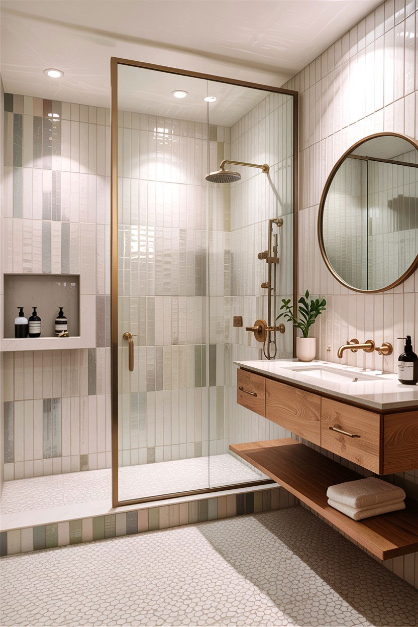 Zellige tile bathroom - 30 handmade tile bathroom ideas