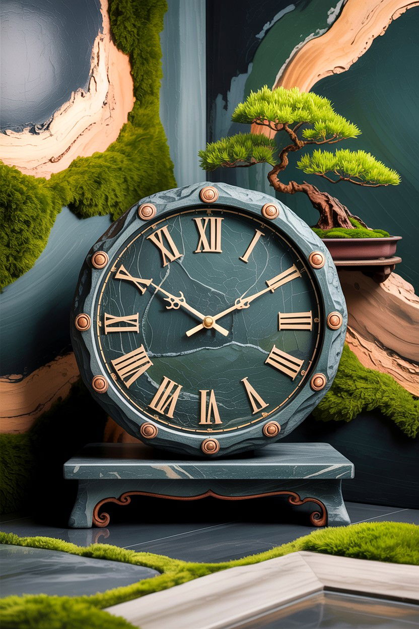 Zen Stone Inspired Vintage Clock - 30 bedroom vintage clocks