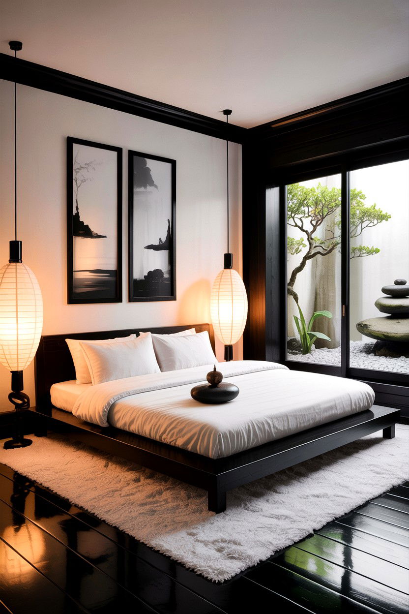 Zen black and white bedroom - 30 black and white bedroom ideas