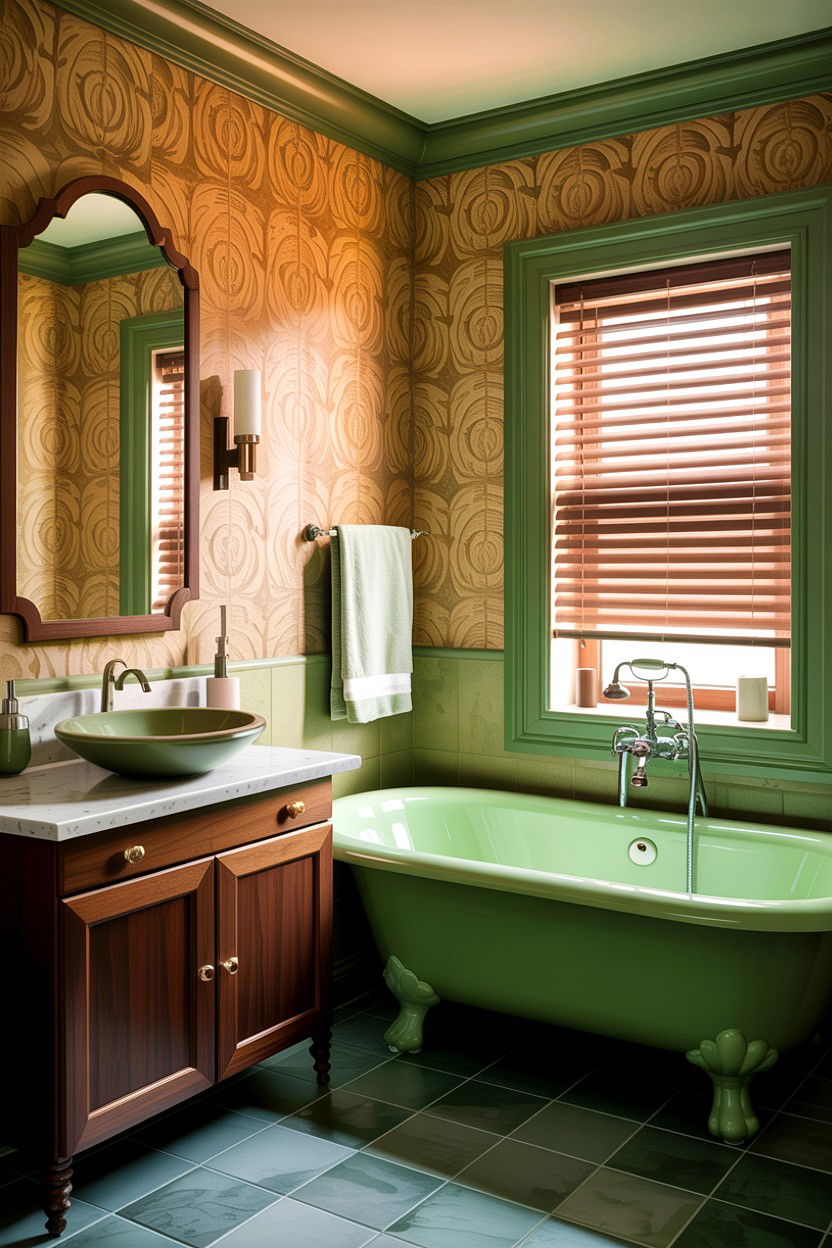 s Avocado Green Fixture - 30 bathroom decade style ideas