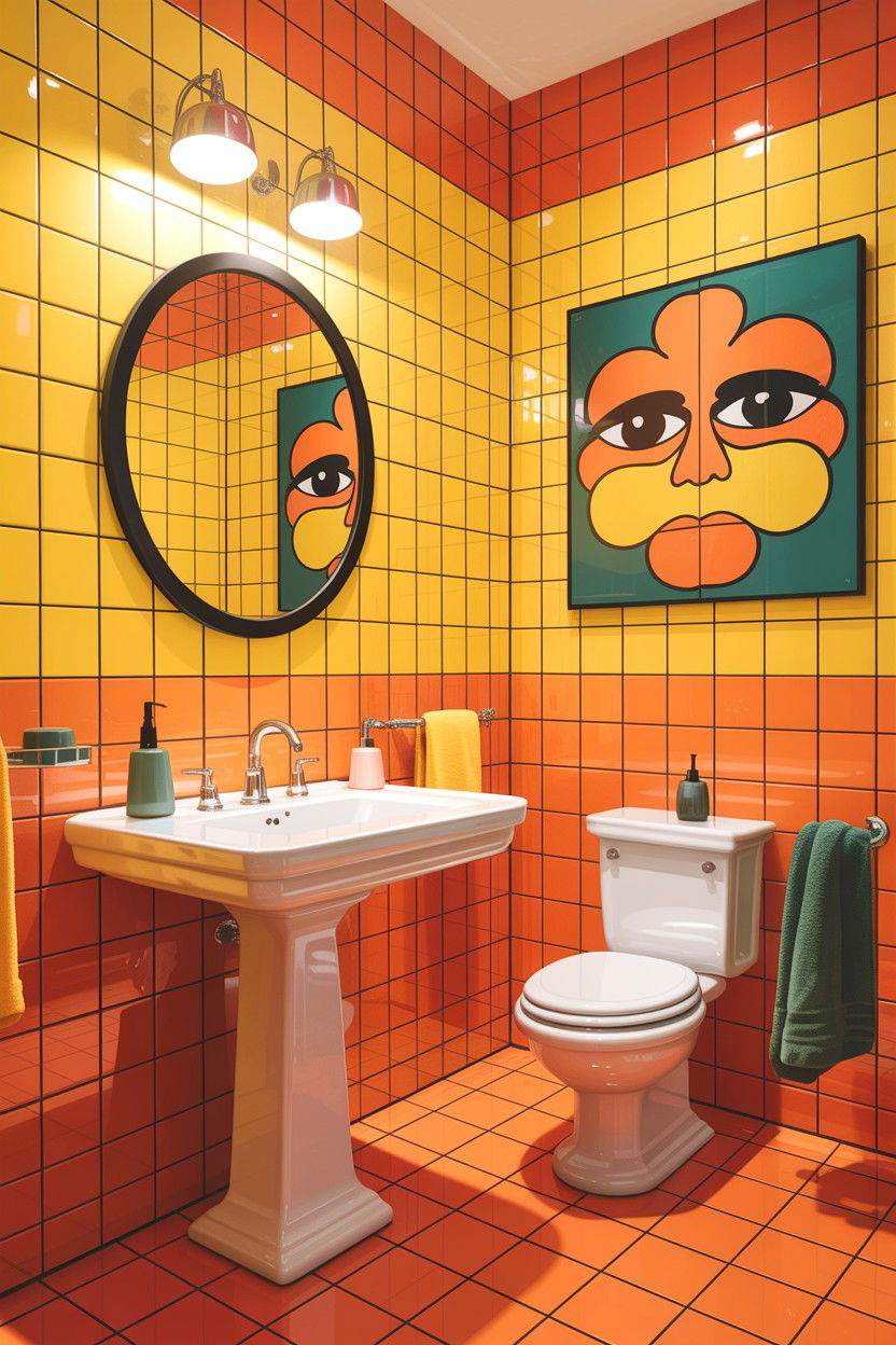 s Pop Art Color Bathroom - 30 bathroom decade style ideas